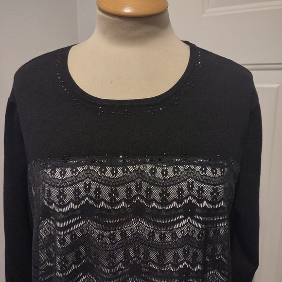 Alfred Dunner 3/4 Sleeve Lace Top XL - Picture 5 of 10